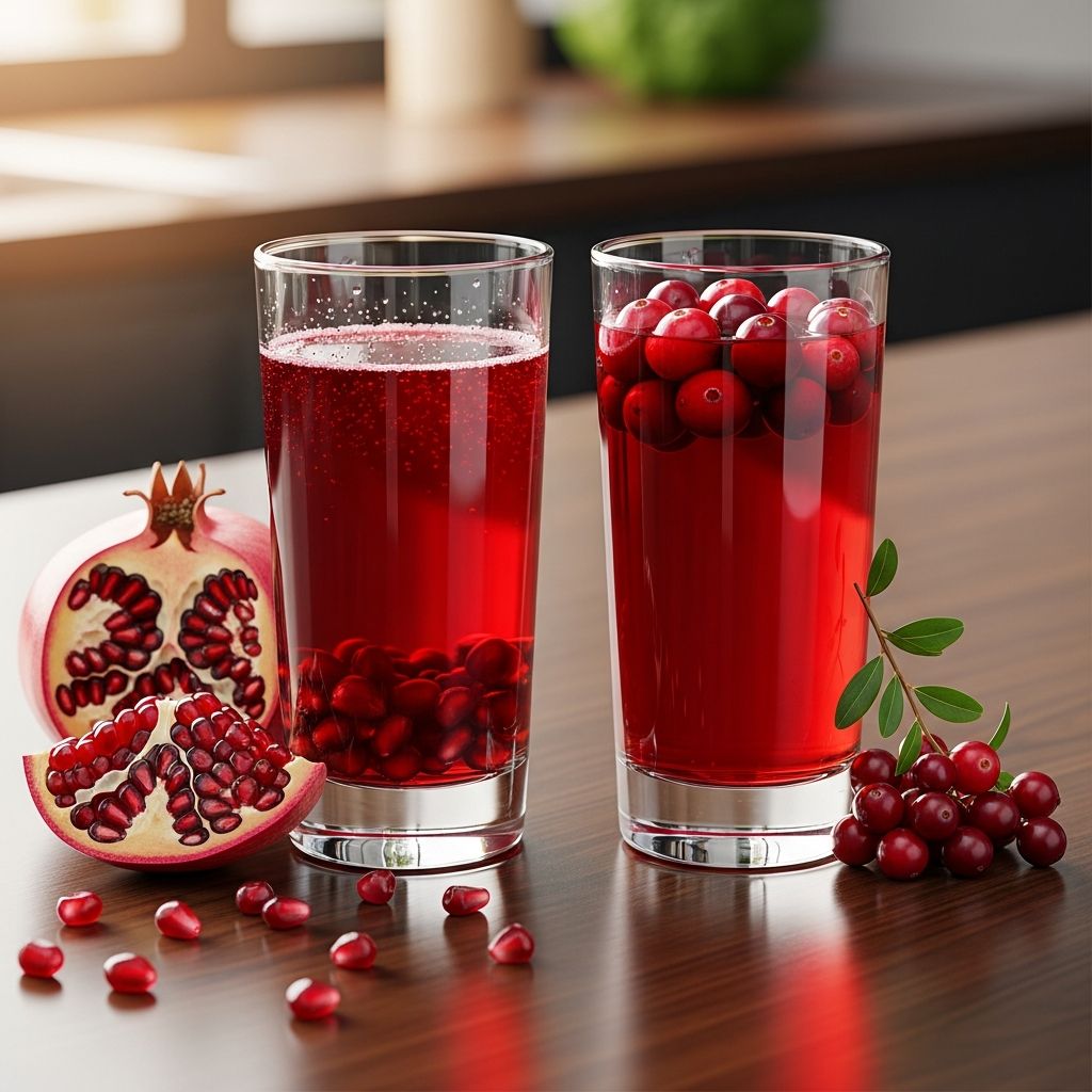 Discover the nutritional differences, health benefits, and best uses for pomegranate and cranberry juice in your daily diet.