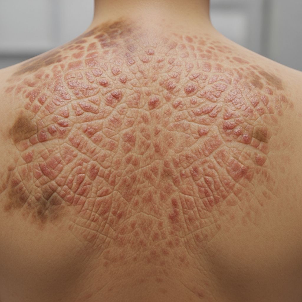 Rare inflammatory skin condition with itchy net-like rash, often linked to ketosis from ketogenic diets or fasting.