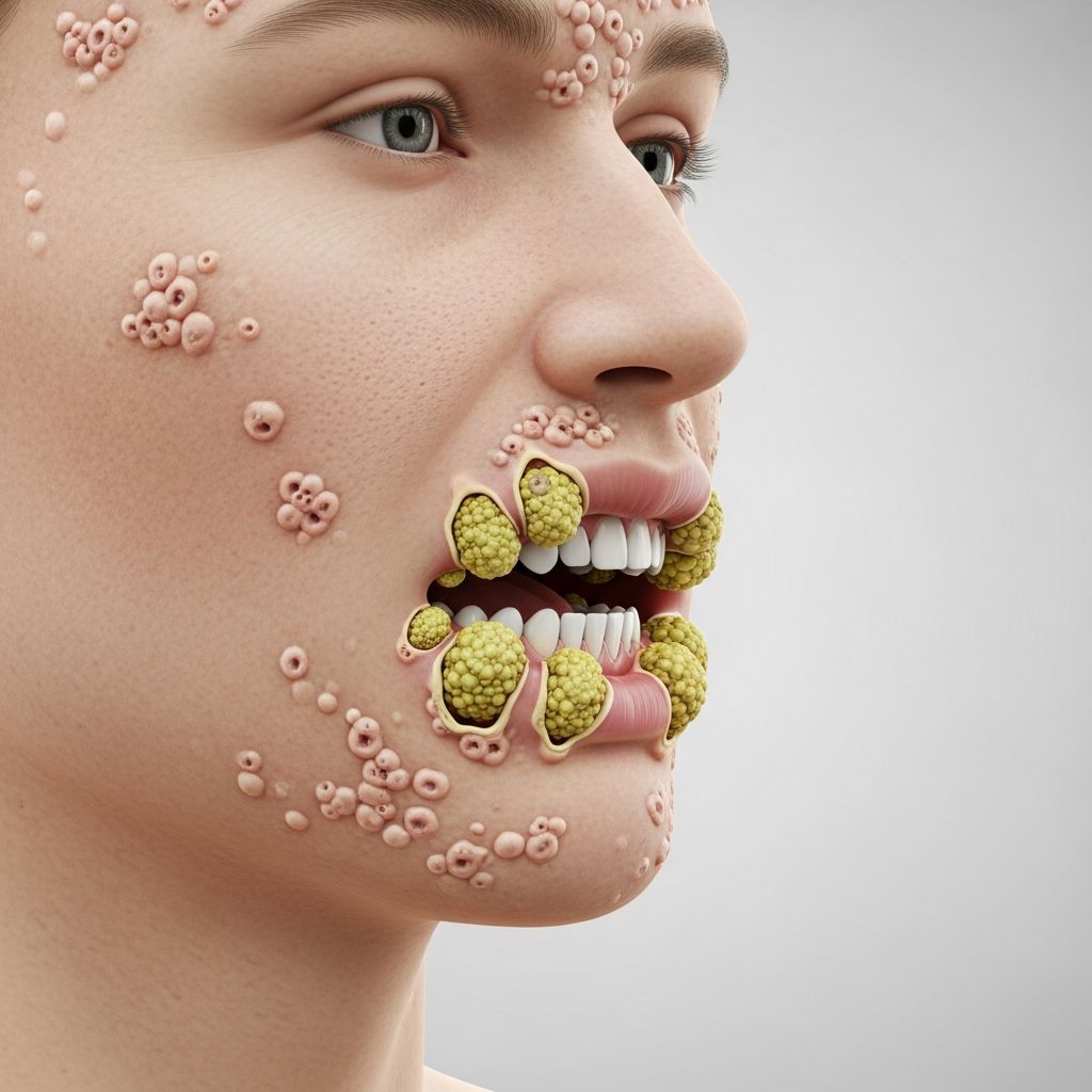Rare mucocutaneous marker of inflammatory bowel disease with pustular oral and skin lesions.