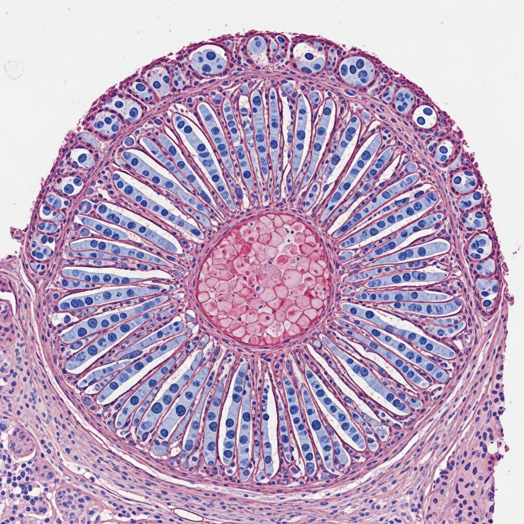 Detailed histological analysis of rheumatoid nodules, the hallmark extra-articular feature of rheumatoid arthritis, including key diagnostic features and differential diagnoses.
