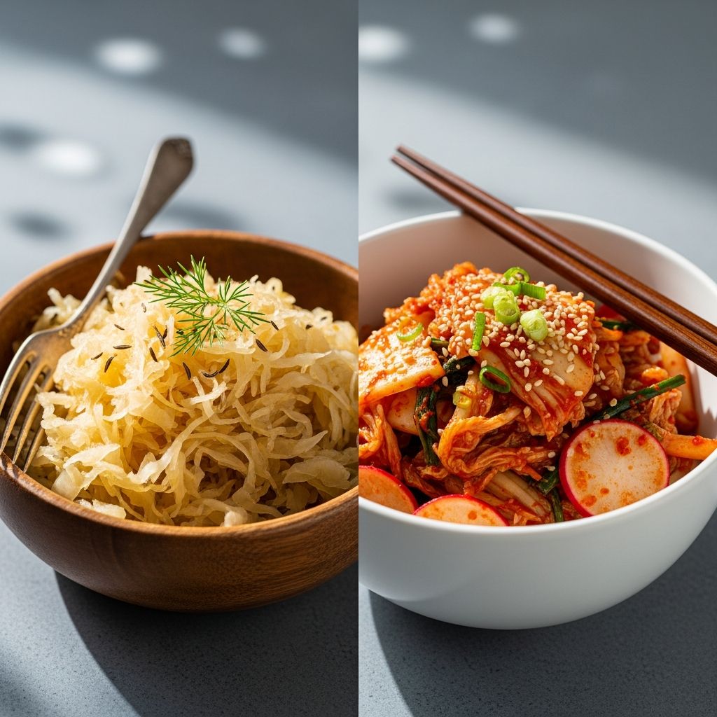 Sauerkraut and kimchi are fermented cabbage superfoods packed with probiotics. Discover their differences in taste, nutrition, and health benefits.