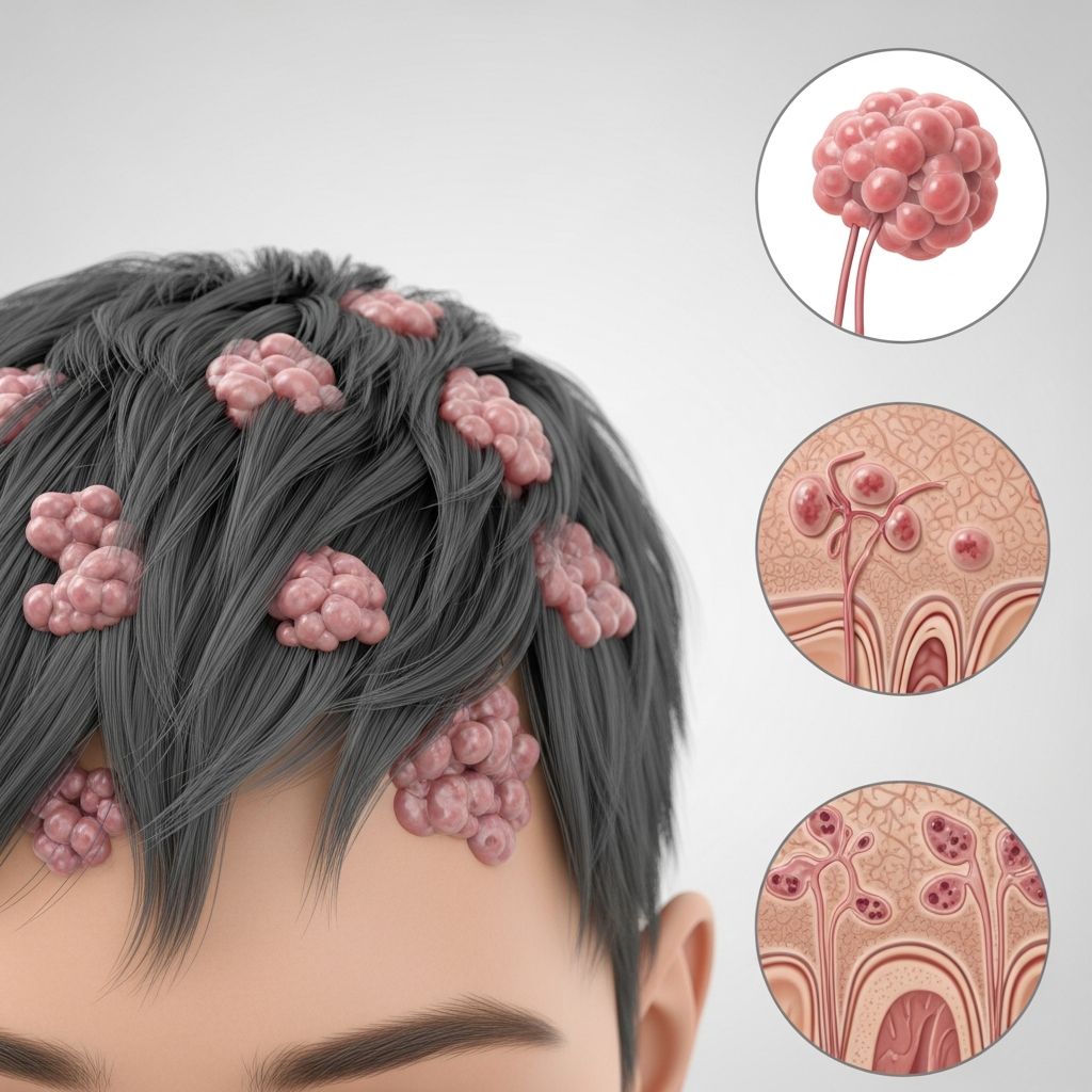Comprehensive guide to benign and malignant scalp tumours and cysts, including diagnosis, treatment, and key clinical features.