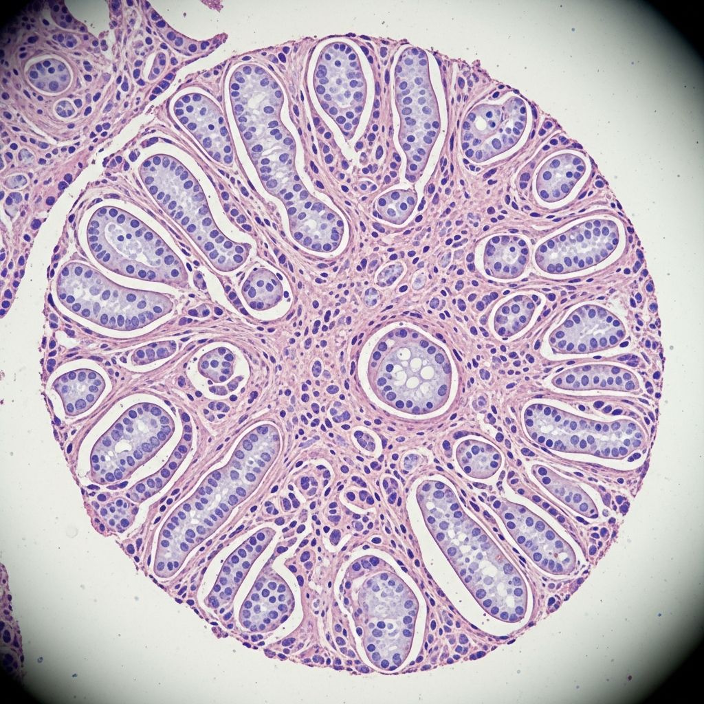 Comprehensive guide to the pathology, histology, clinical features, and differential diagnosis of sebaceoma, a benign sebaceous neoplasm.
