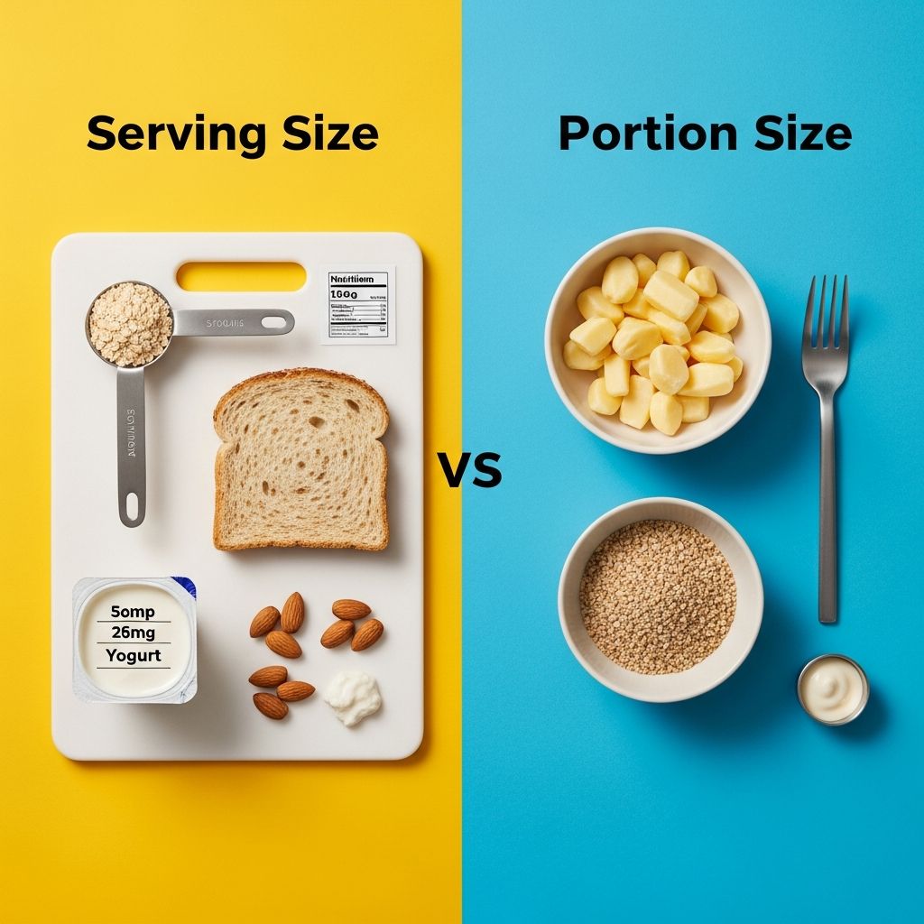 Understand the crucial distinction between serving and portion sizes for better nutrition.