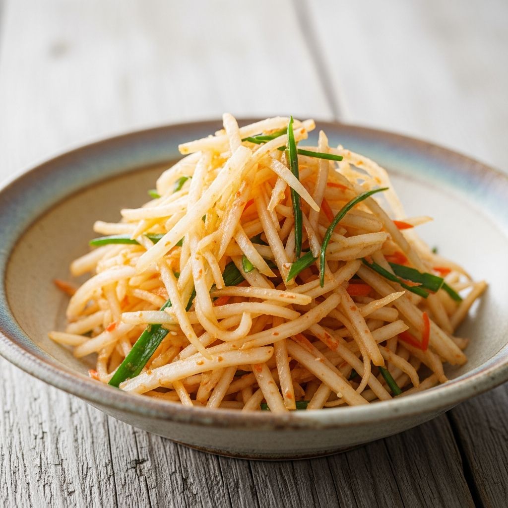A refreshing, diabetes-friendly shredded daikon salad with zesty dressing, perfect for light lunches or healthy side dishes.