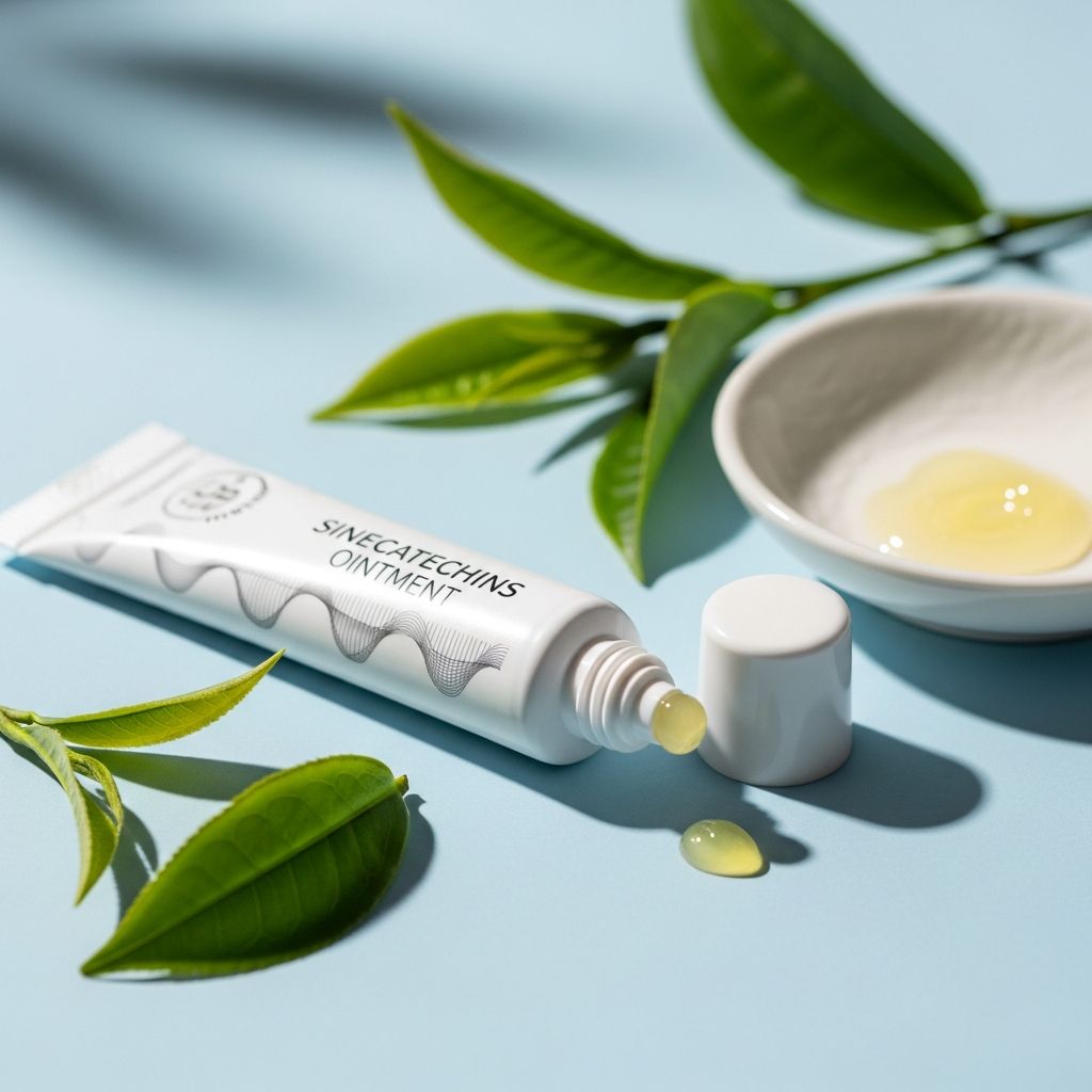 Green tea-derived ointment for treating external genital and perianal warts in adults.