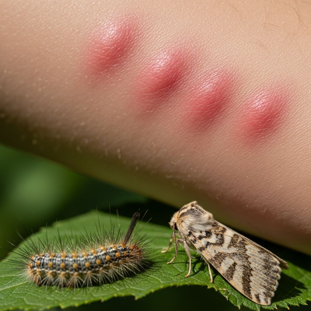Explore skin reactions from caterpillars and moths, including stings, dermatitis, and rare systemic effects with diagnosis and treatment options.