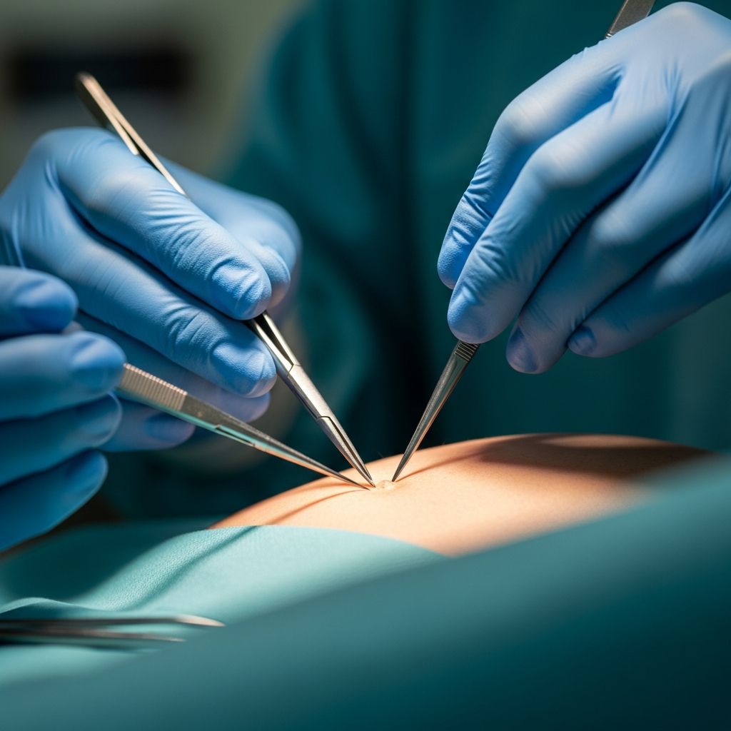 Comprehensive guide to skin surgery techniques, indications, procedures, and complications for benign and malignant lesions.