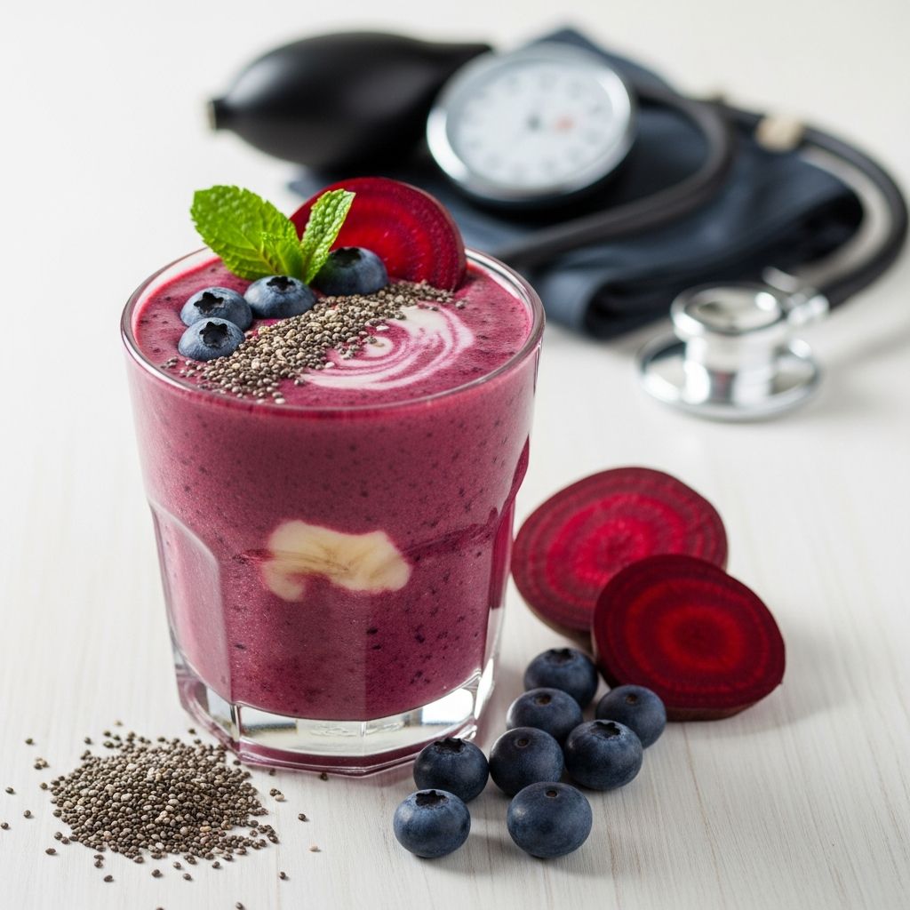 Delicious smoothie recipes packed with potassium, nitrates, and antioxidants to naturally support healthy blood pressure levels.