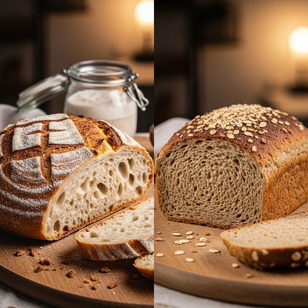 Comparing sourdough and whole wheat bread: nutrition, health benefits, glycemic impact, and which is healthier for your diet.