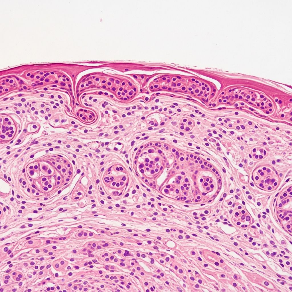 Detailed pathology of squamous cell carcinoma in situ, including clinical features, histopathology, and management strategies for dermatologists.