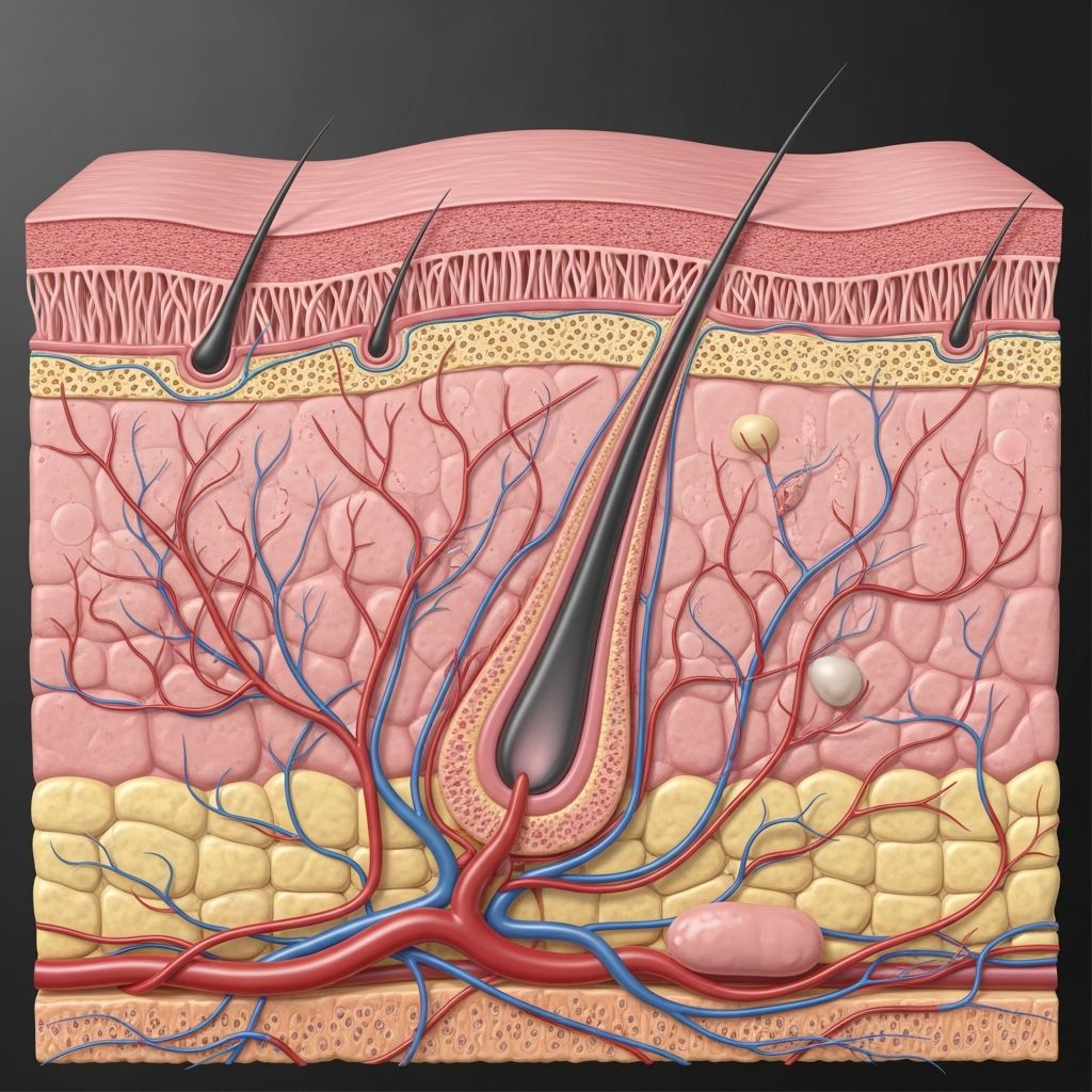 Explore the intricate anatomy of the dermis and subcutis, essential skin layers providing support, nourishment, and protection.