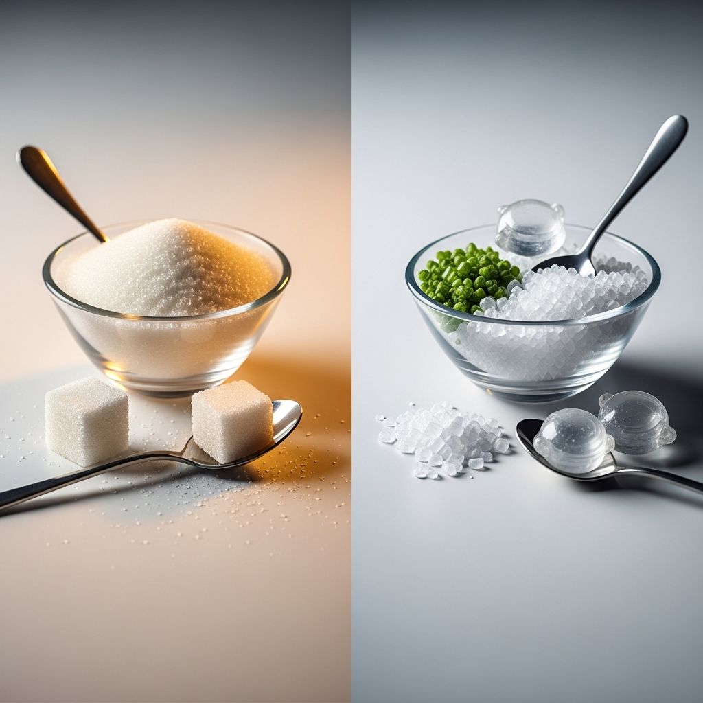 Understand the key differences between sugar and sugar alcohols, from calories and blood sugar impact to digestive effects and dental health.