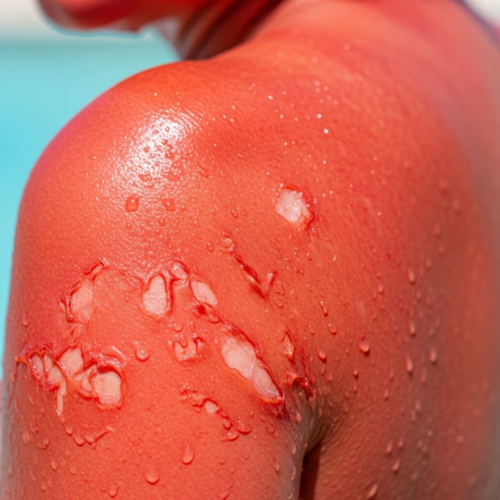 Erythema and oedema from excessive UV exposure: causes, symptoms, treatment, and prevention strategies.