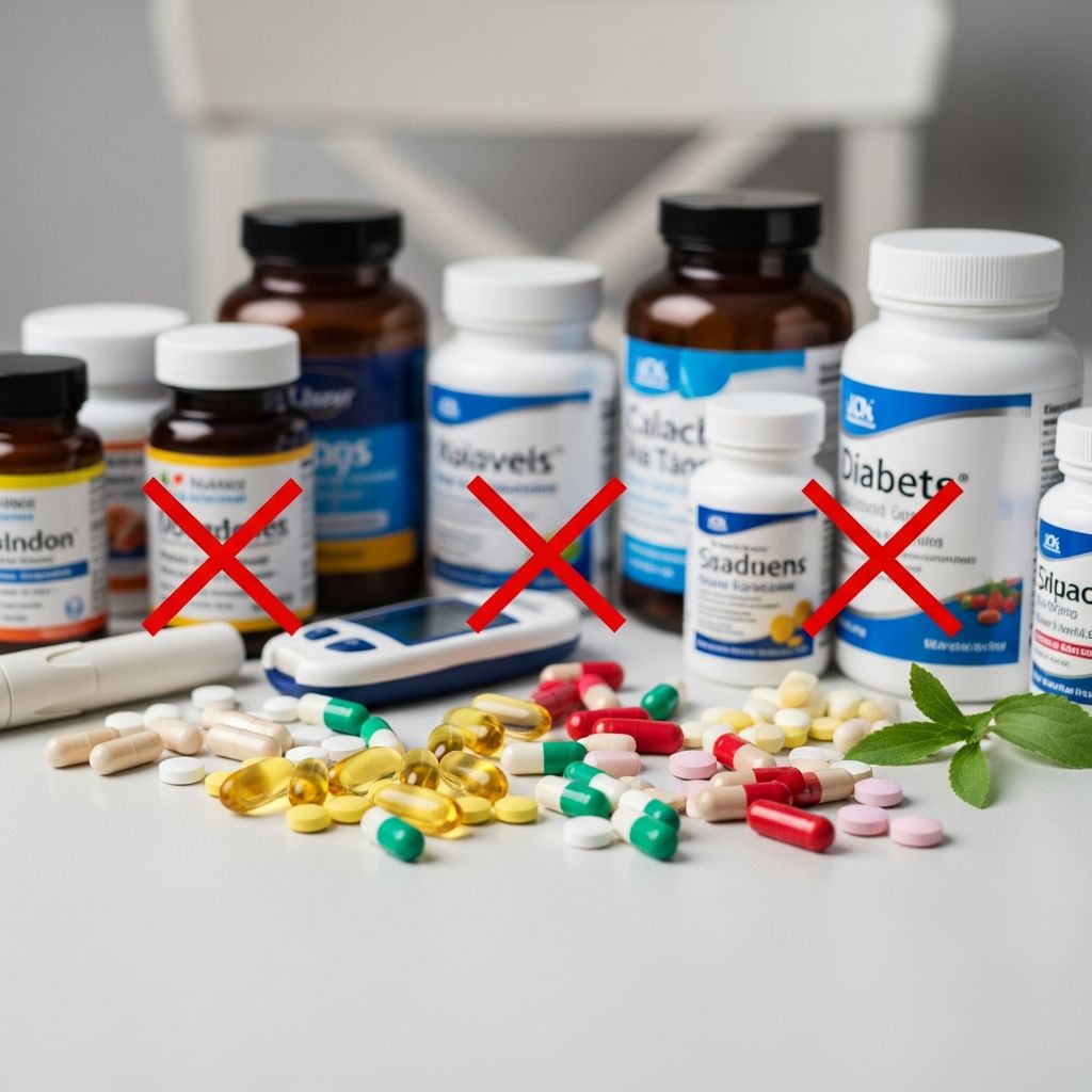 Discover which supplements can interfere with diabetes management and medications.
