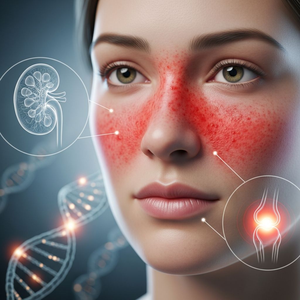 Comprehensive visual guide to cutaneous manifestations of SLE, from malar rash to discoid lesions and beyond.