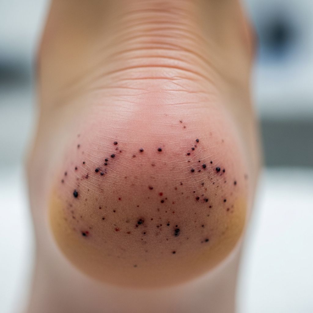 Comprehensive guide to talon noir pathology, causes, diagnosis, and treatment of black heel lesions.