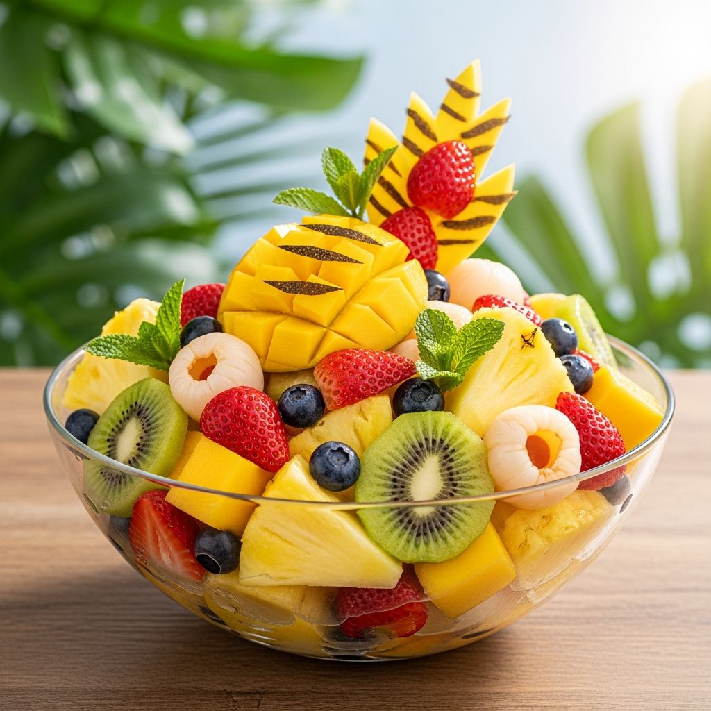 Discover a vibrant, diabetic-friendly Tiger Fruit Salad bursting with underripe stone fruits, zesty lime, and subtle spice for a healthy summer treat.