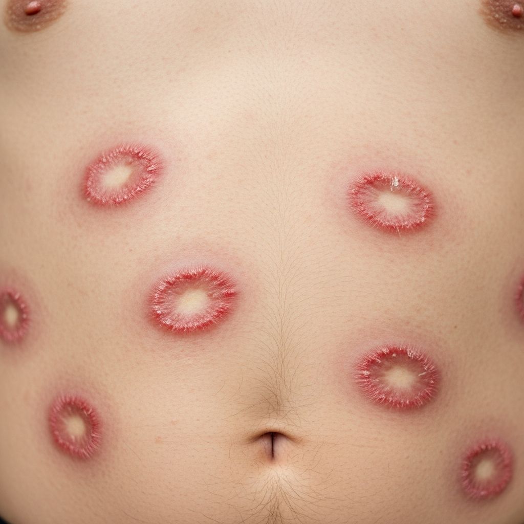 Comprehensive visual guide to tinea corporis (ringworm) with clinical images, symptoms, causes, and treatment options for accurate diagnosis.