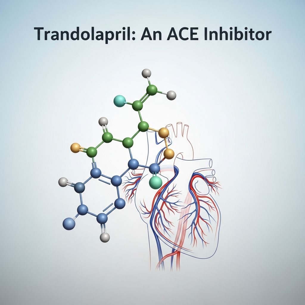 Comprehensive guide to Trandolapril, an ACE inhibitor for treating high blood pressure, heart failure, and post-heart attack survival.