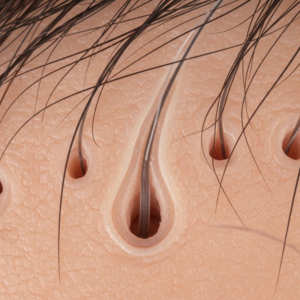 Non-invasive dermoscopy technique for diagnosing hair and scalp disorders with high magnification views.