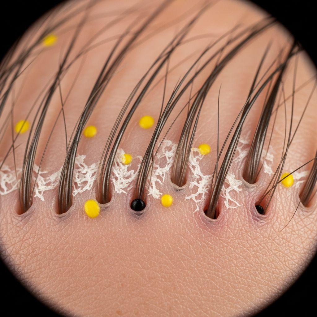 Non-invasive diagnostic approach to identifying focal hair loss conditions using trichoscopy.