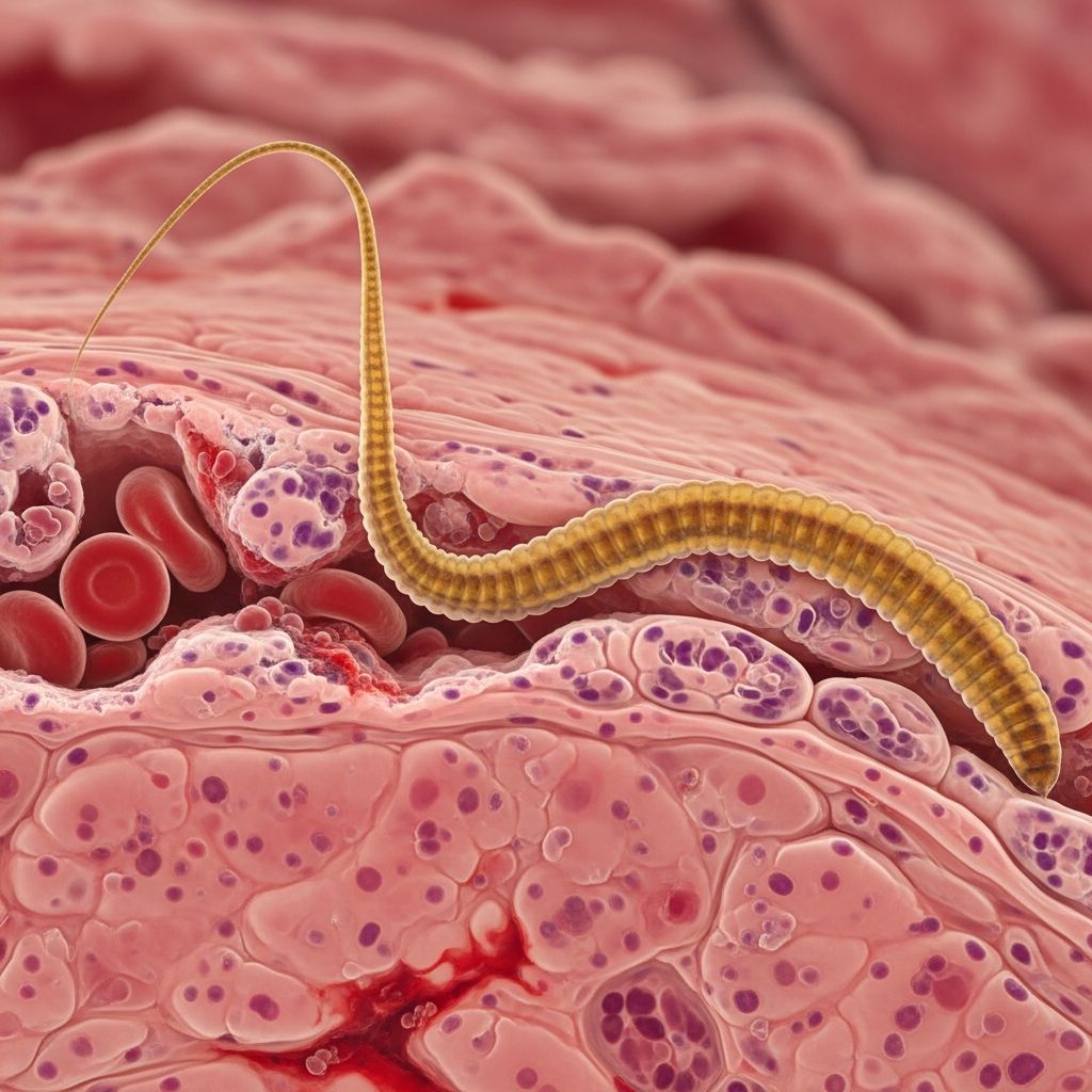 Authoritative facts about whipworm infection (Trichuris trichiura): symptoms, causes, diagnosis, treatment and prevention.