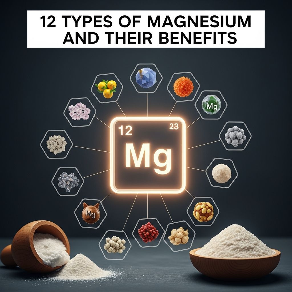 Discover the 12 most common types of magnesium supplements, their unique benefits, absorption rates, and best uses for optimal health.