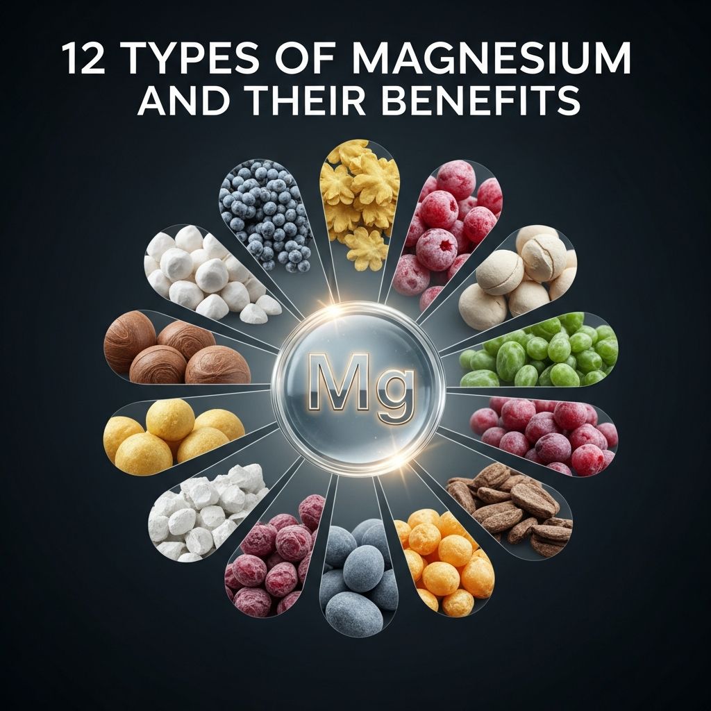 12 Types of Magnesium and Their Benefits Discover 12 forms of magnesium supplements, their unique benefits, best uses, and how to choose the right one for optimal health.