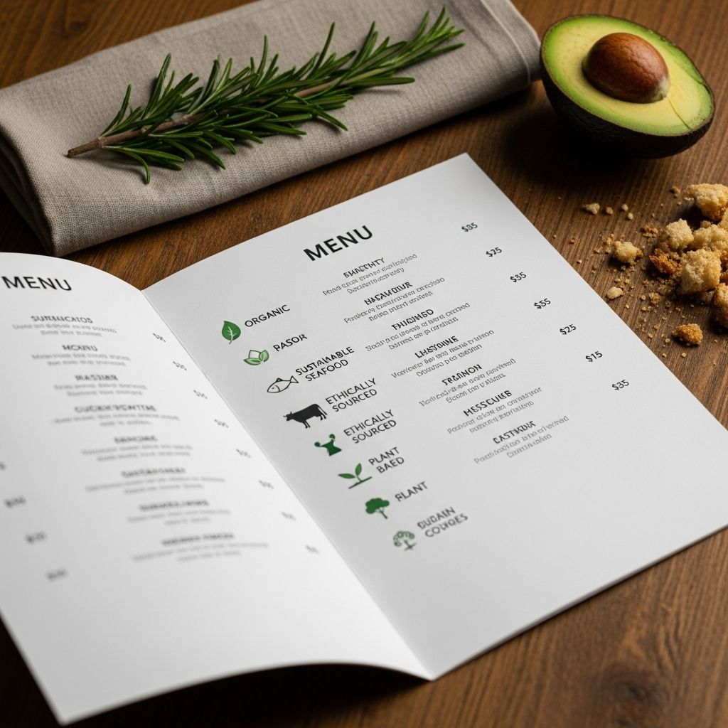 Decode sustainability claims on restaurant menus and make informed eco-friendly dining choices.