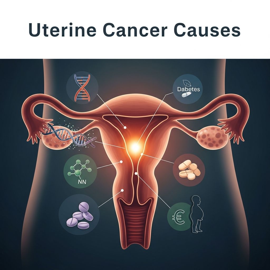 Understand the key risk factors and causes of uterine cancer, from obesity and hormones to genetics and lifestyle choices.