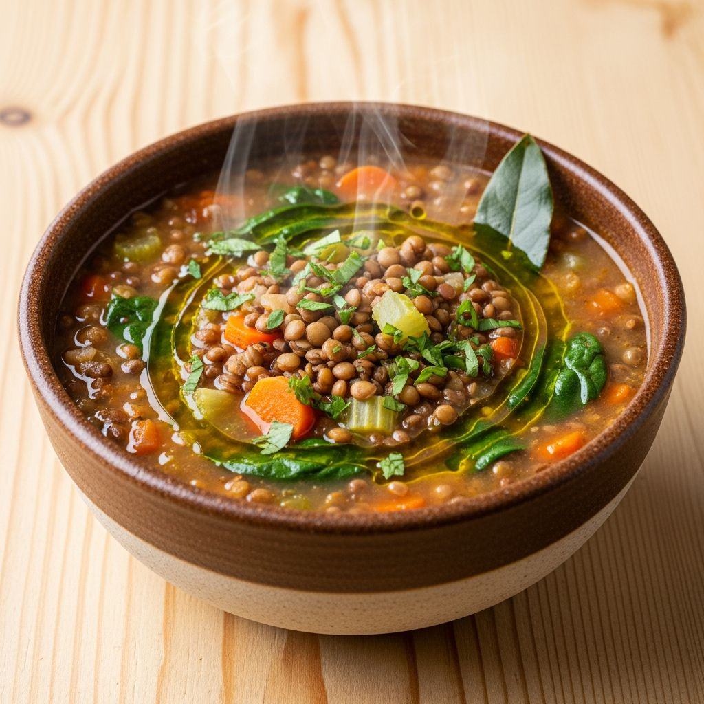 A hearty, fiber-packed vegan lentil soup designed for weight loss, ready in under an hour with simple ingredients.