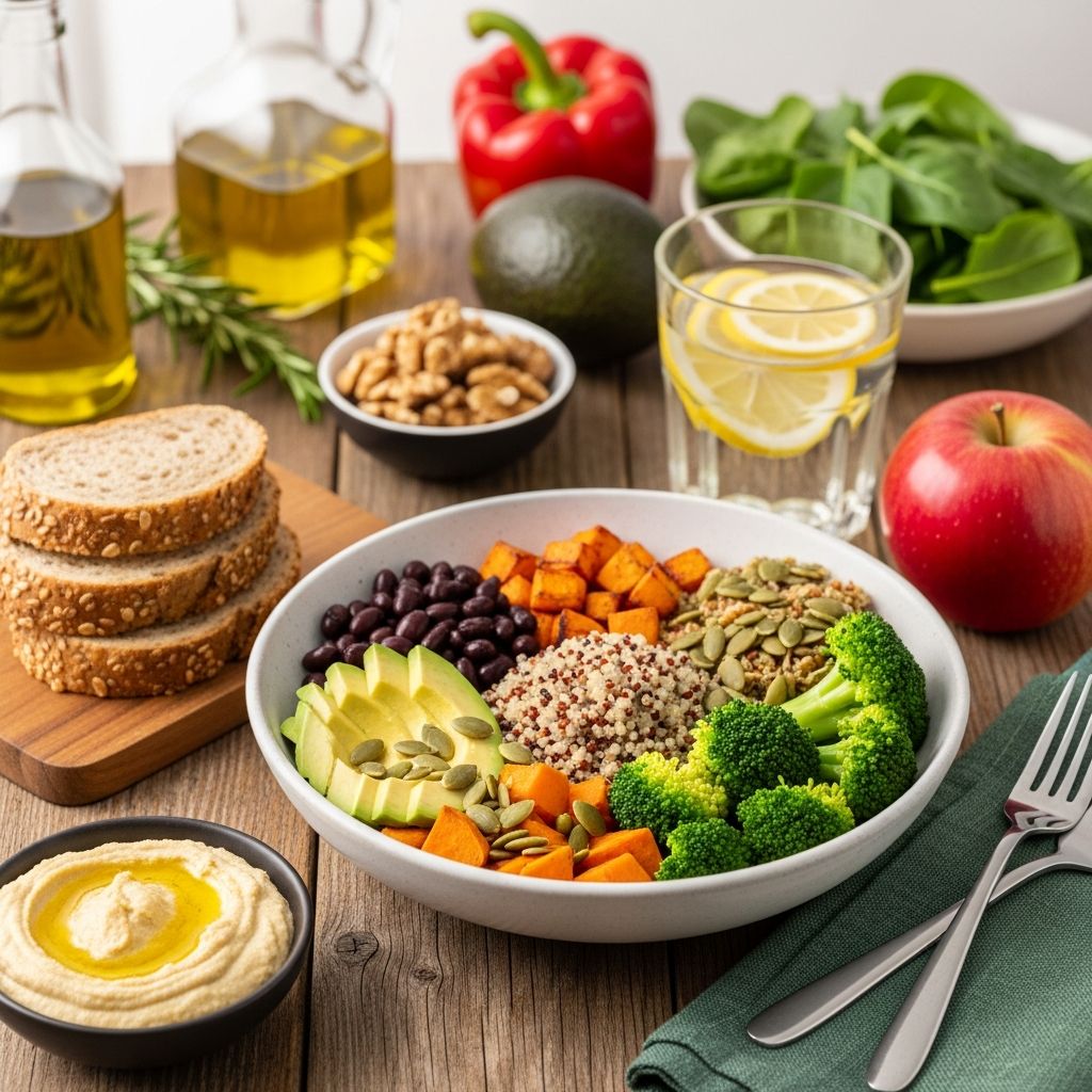A 7-day vegetarian meal plan designed to lower blood pressure with DASH-inspired, nutrient-rich plant-based foods and recipes.