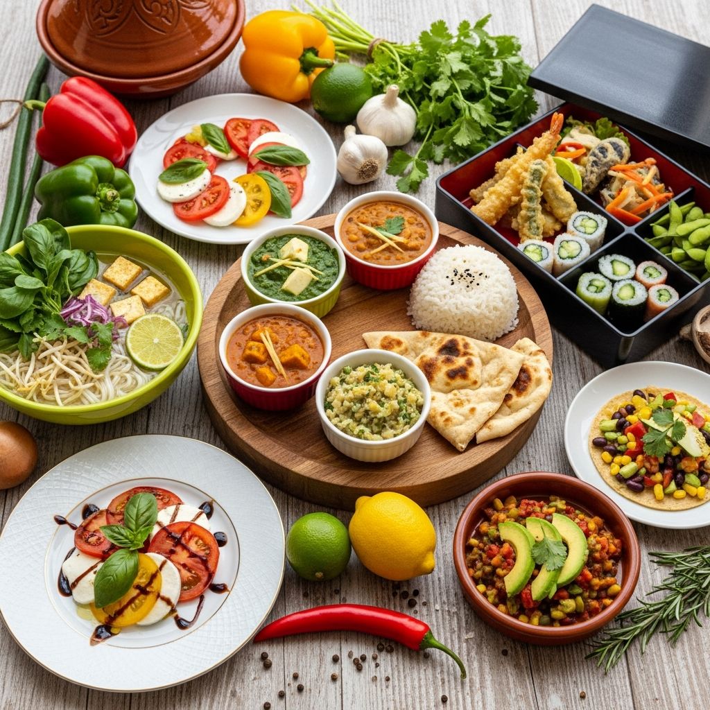 Discover authentic vegetarian recipes from cuisines around the world, from Italian pasta to Indian curries and Mexican tacos.