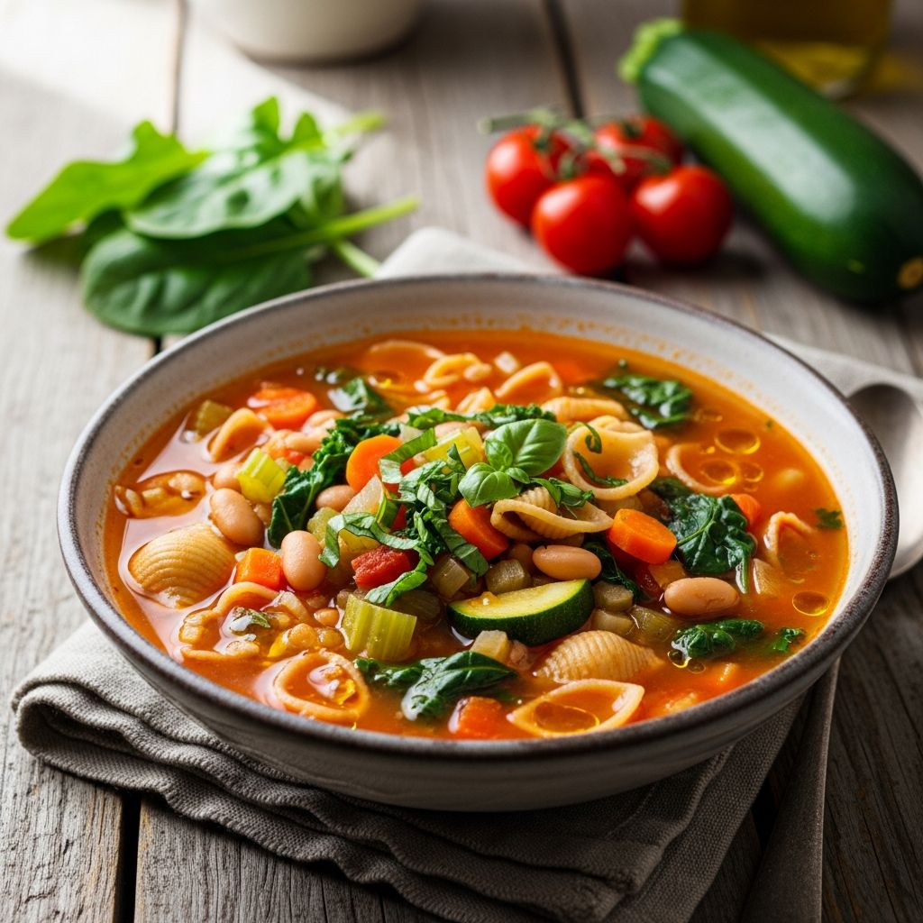 A fiber-packed vegetable soup inspired by minestrone that's perfect for weight loss and healthy eating any time of year.