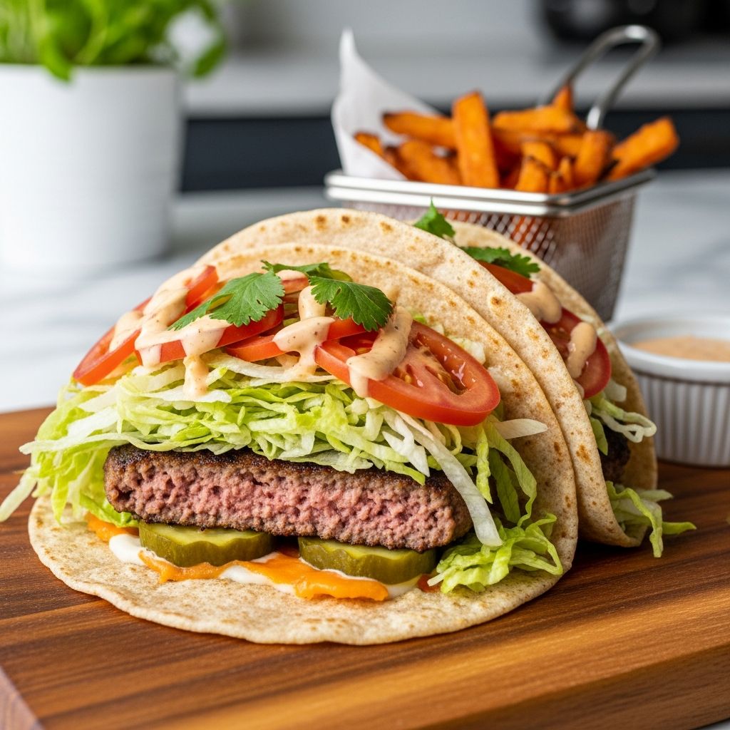 These viral smash burger tacos get a nutritious makeover with lean beef, high-protein sauce, and fresh toppings for a balanced, flavorful meal.