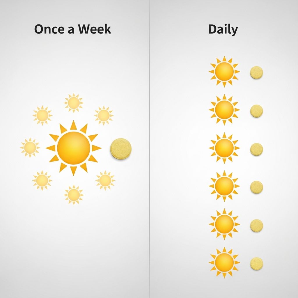 Discover if taking vitamin D daily or weekly is more effective for optimal health and deficiency correction.