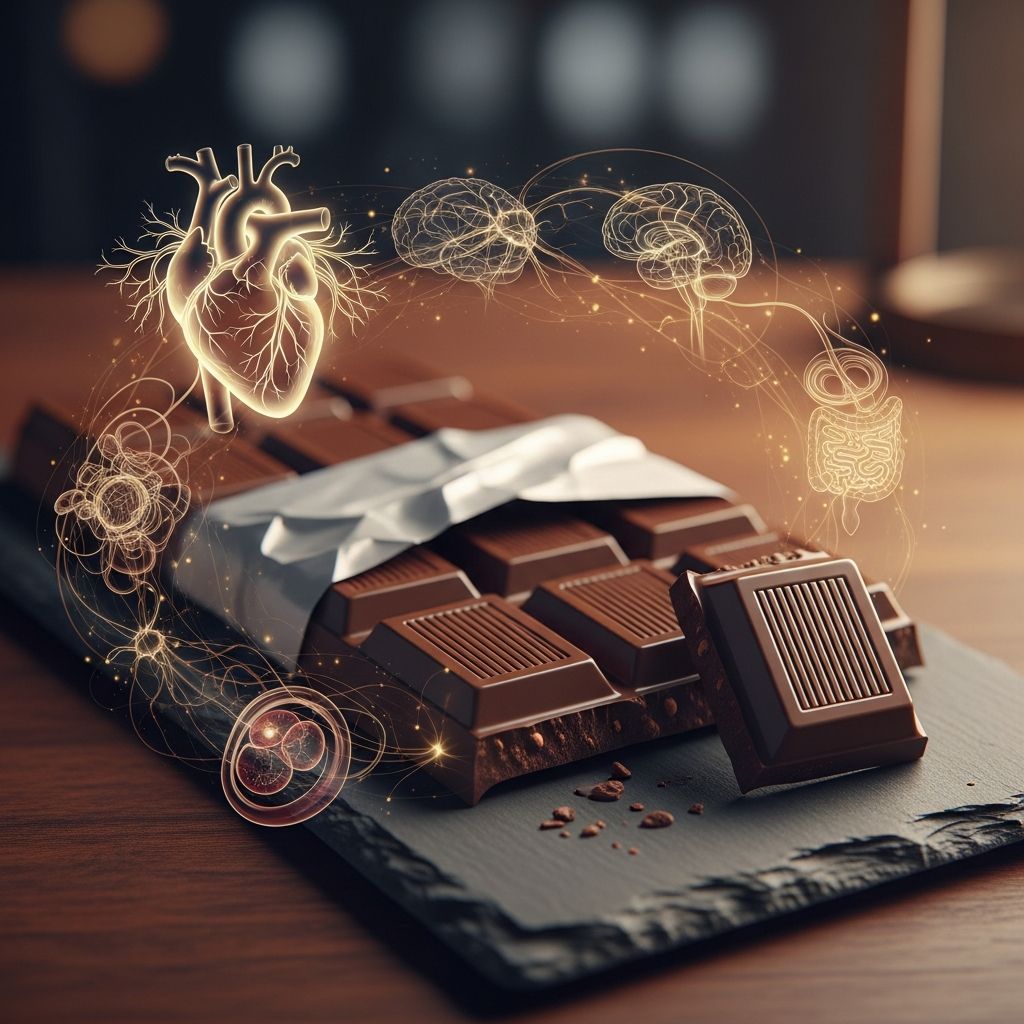 Discover the science-backed effects of dark chocolate on your heart, brain, gut, skin, and more for optimal health benefits.