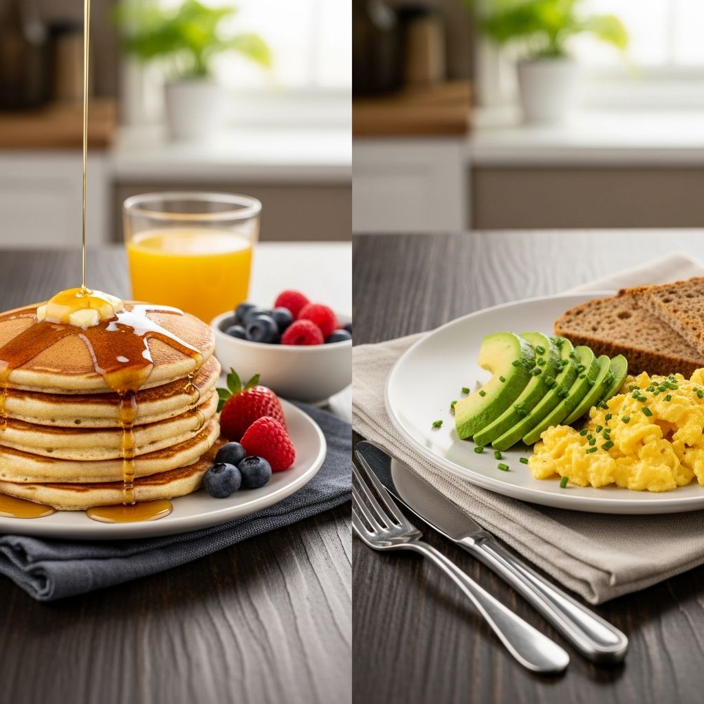 Discover the nutritional showdown between pancakes and eggs to find the best breakfast for your health goals and daily energy needs.