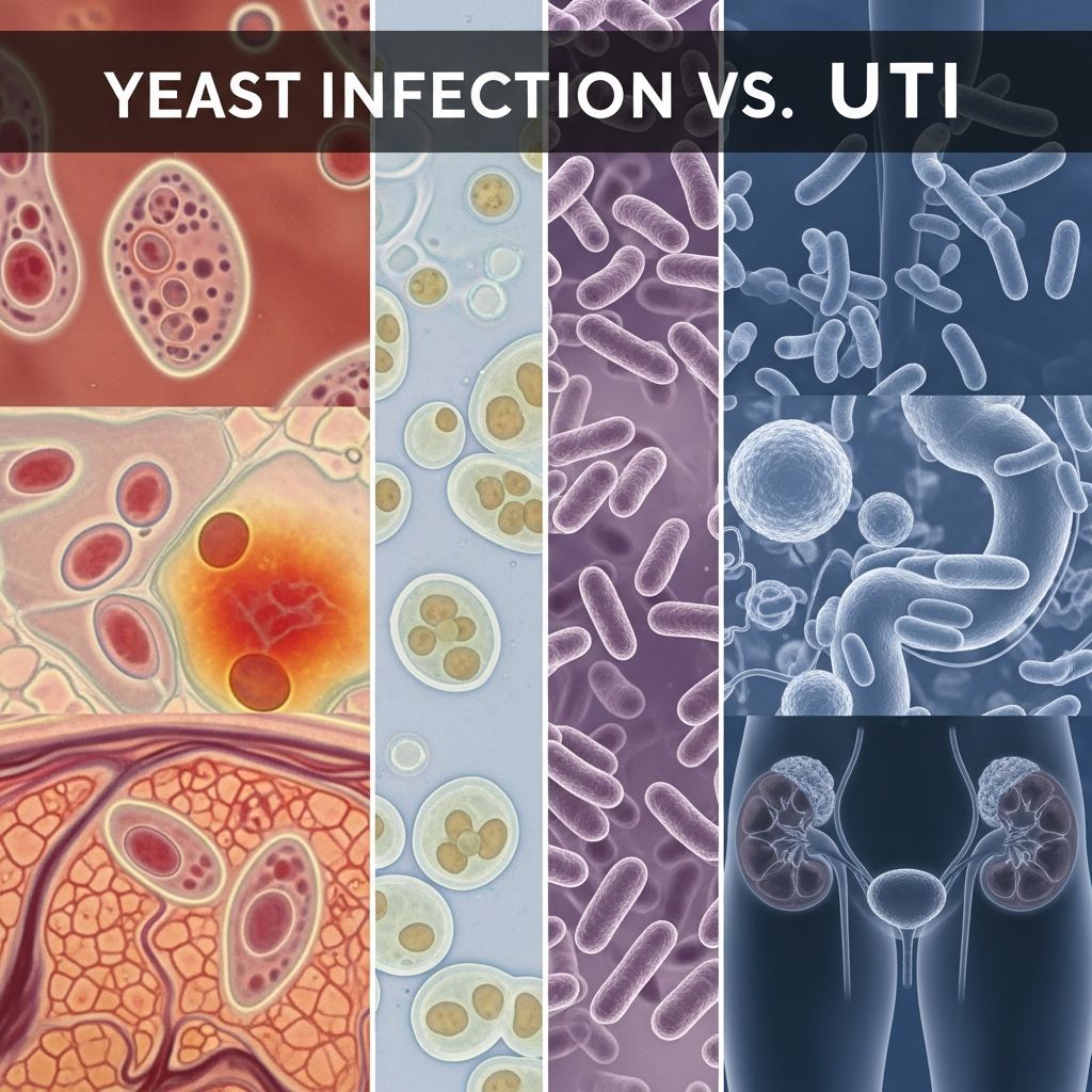 Understand the key differences between yeast infections and UTIs, including symptoms, causes, diagnosis, and treatment options for accurate self-awareness.