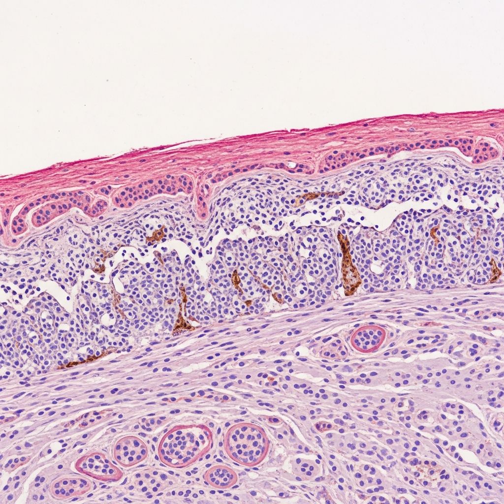 Detailed histopathological analysis of Zoon balanitis and vulvitis, plasma cell-rich inflammatory conditions of genital mucosa.
