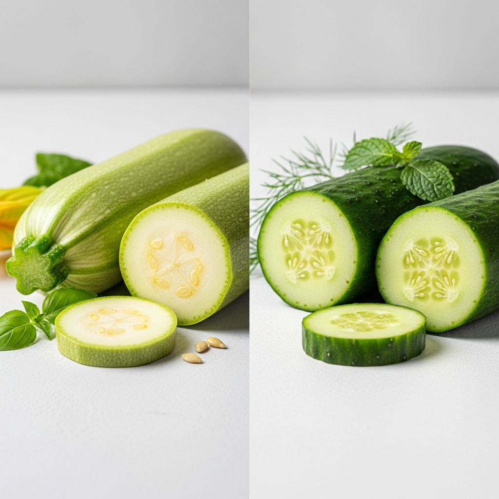 Explore the nutritional differences and health benefits of zucchini and cucumber.