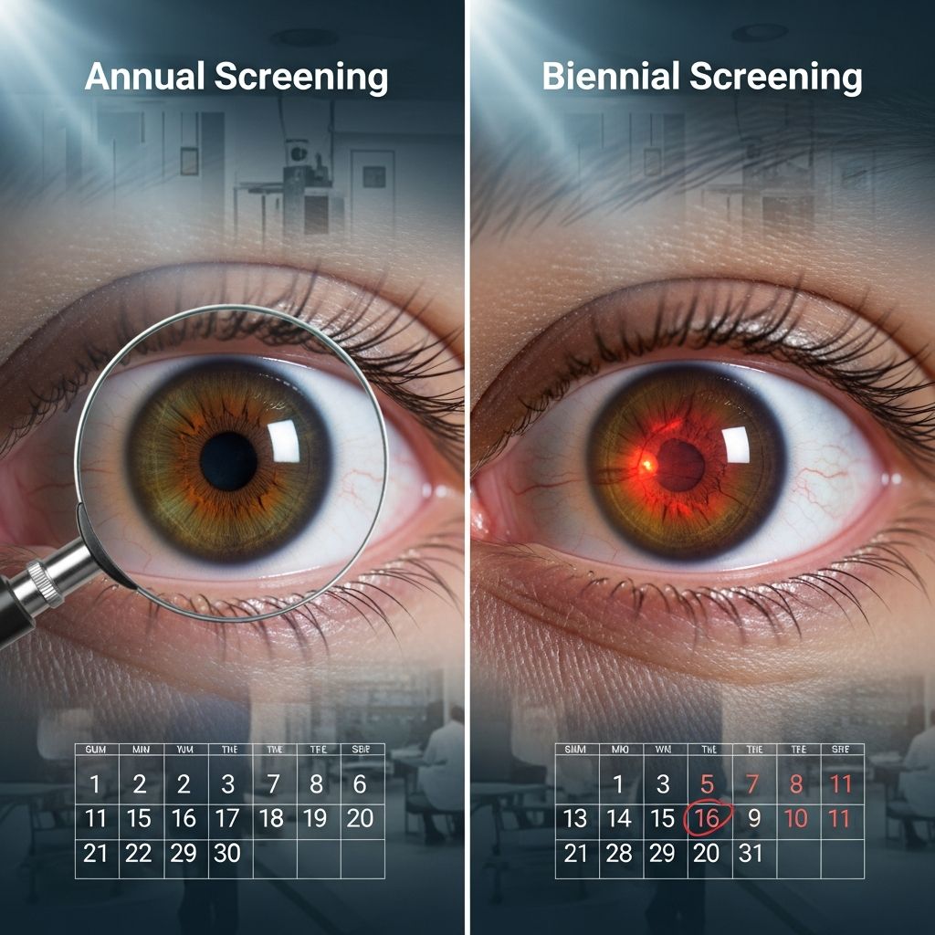 Exploring whether extending diabetic retinopathy screenings from yearly to every two years risks delayed detection and vision loss in key populations.