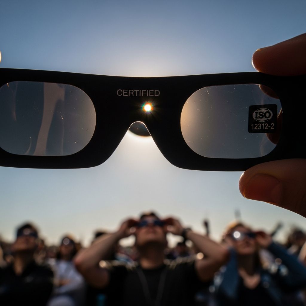 Discover how to spot counterfeit eclipse glasses and ensure safe solar viewing with certified protection for unforgettable celestial events.
