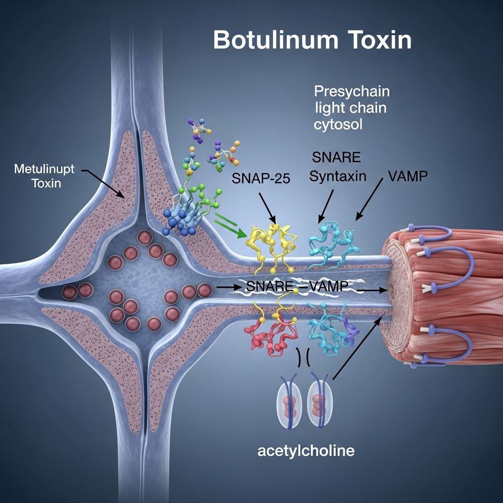 Discover how botulinum toxin, known as Botox, precisely targets nerves to relax muscles and treat eye conditions effectively.