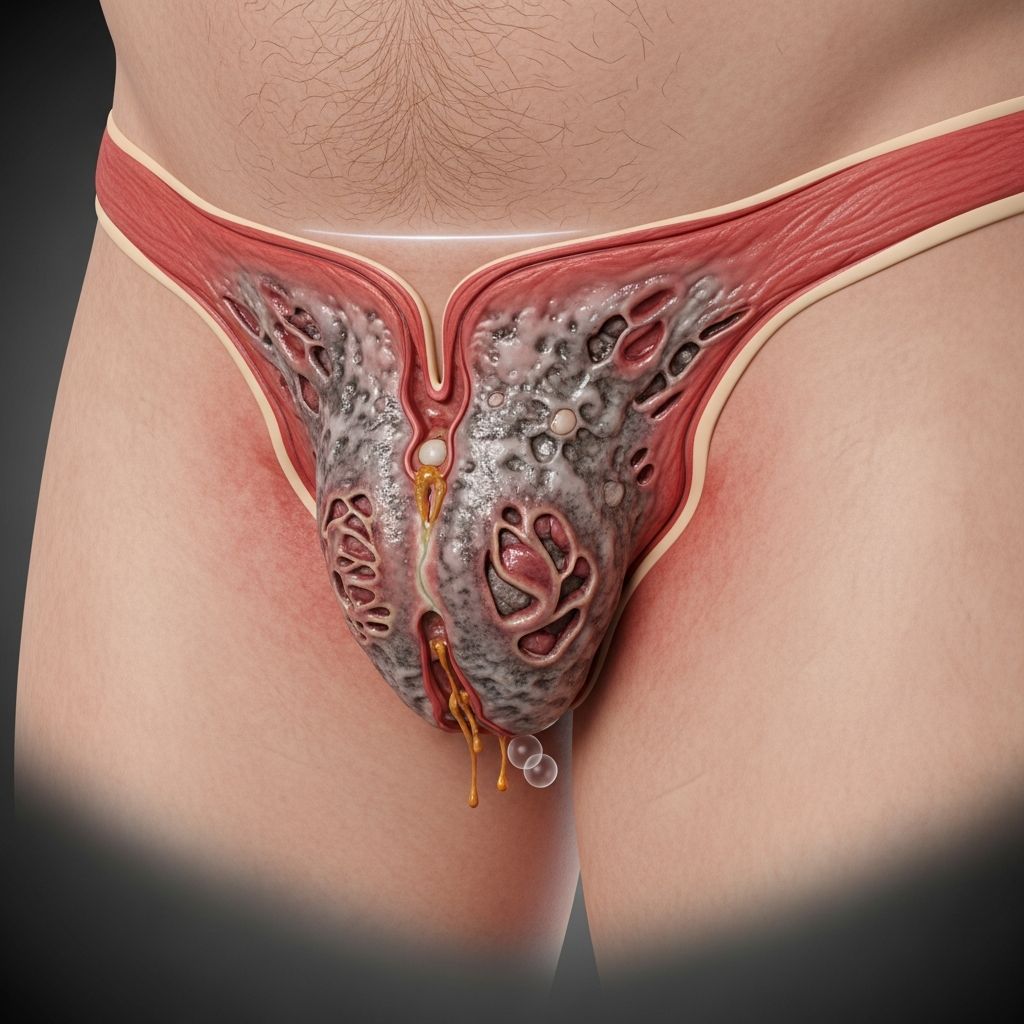 Fournier Gangrene A life-threatening necrotizing fasciitis of the perineum requiring urgent surgical intervention and antibiotics.