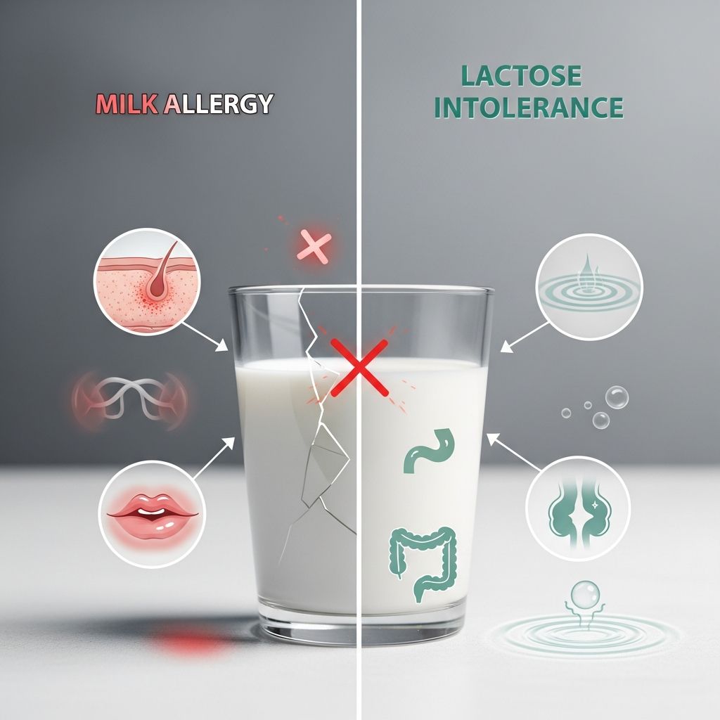 Understand the key differences between cow's milk allergy and lactose intolerance to ensure proper diagnosis and management for better health outcomes.