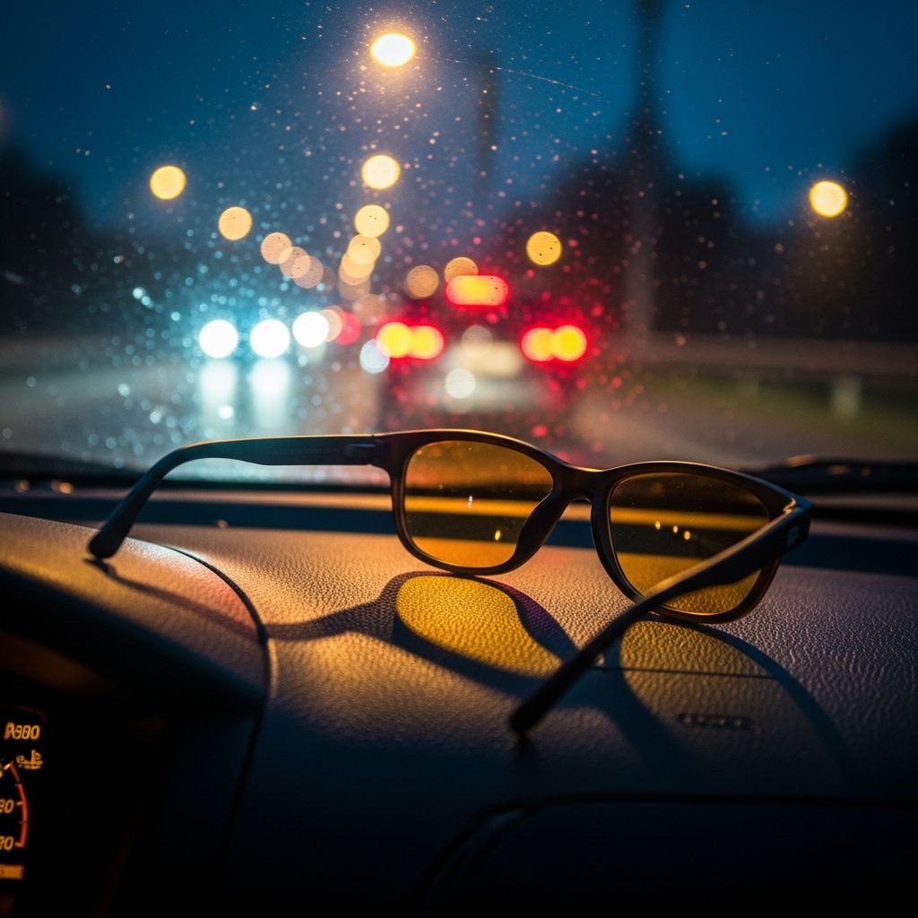 Uncover the science behind yellow-tinted night driving glasses and discover proven strategies for safer nighttime road vision.