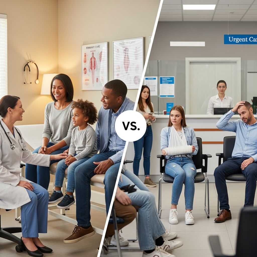 Primary Care vs Urgent Care: Smart Choices Discover when to choose your primary care doctor for ongoing health or urgent care for sudden issues—save time, money, and get the right treatment.